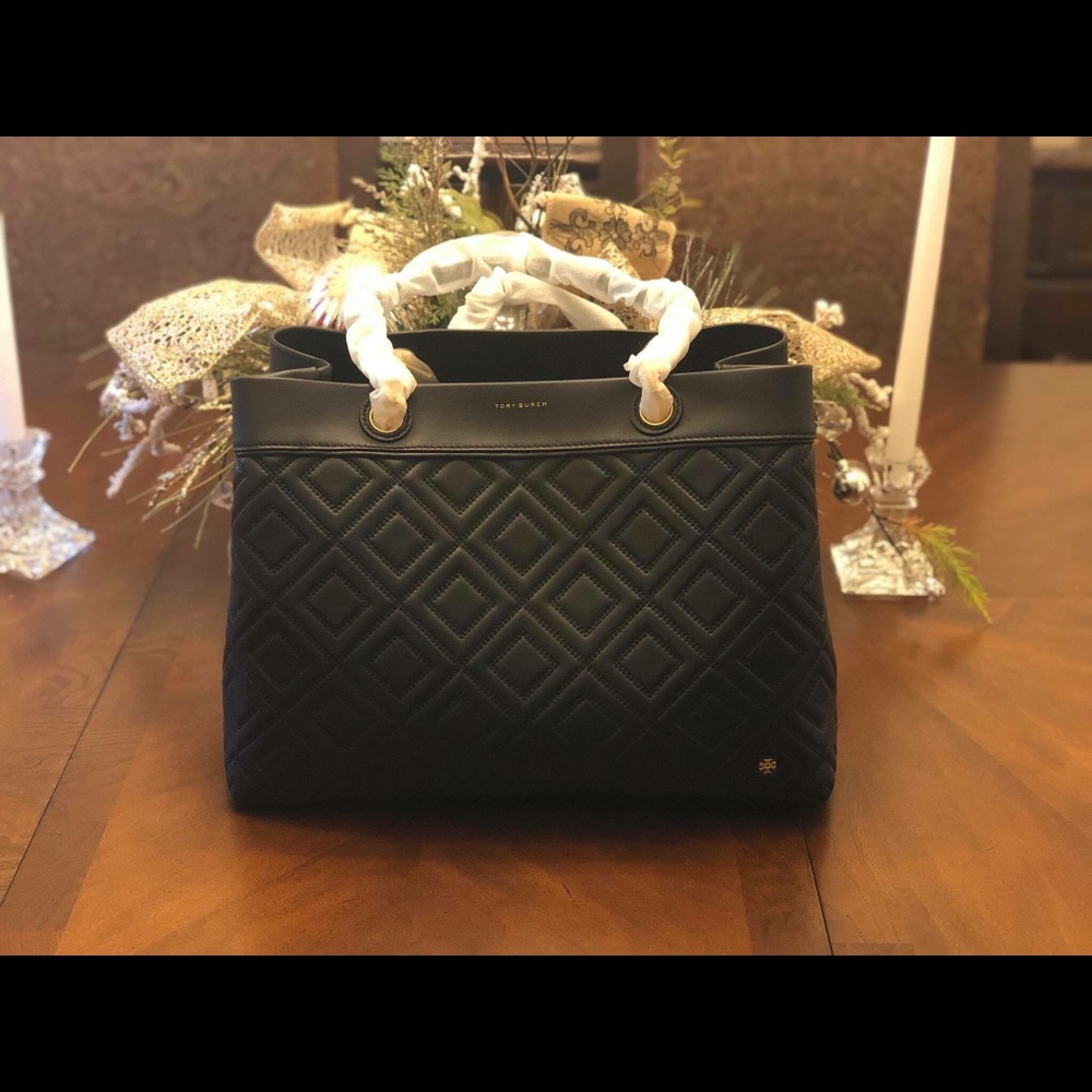 Tory Burch Fleming Triple Compartment Leather Tote